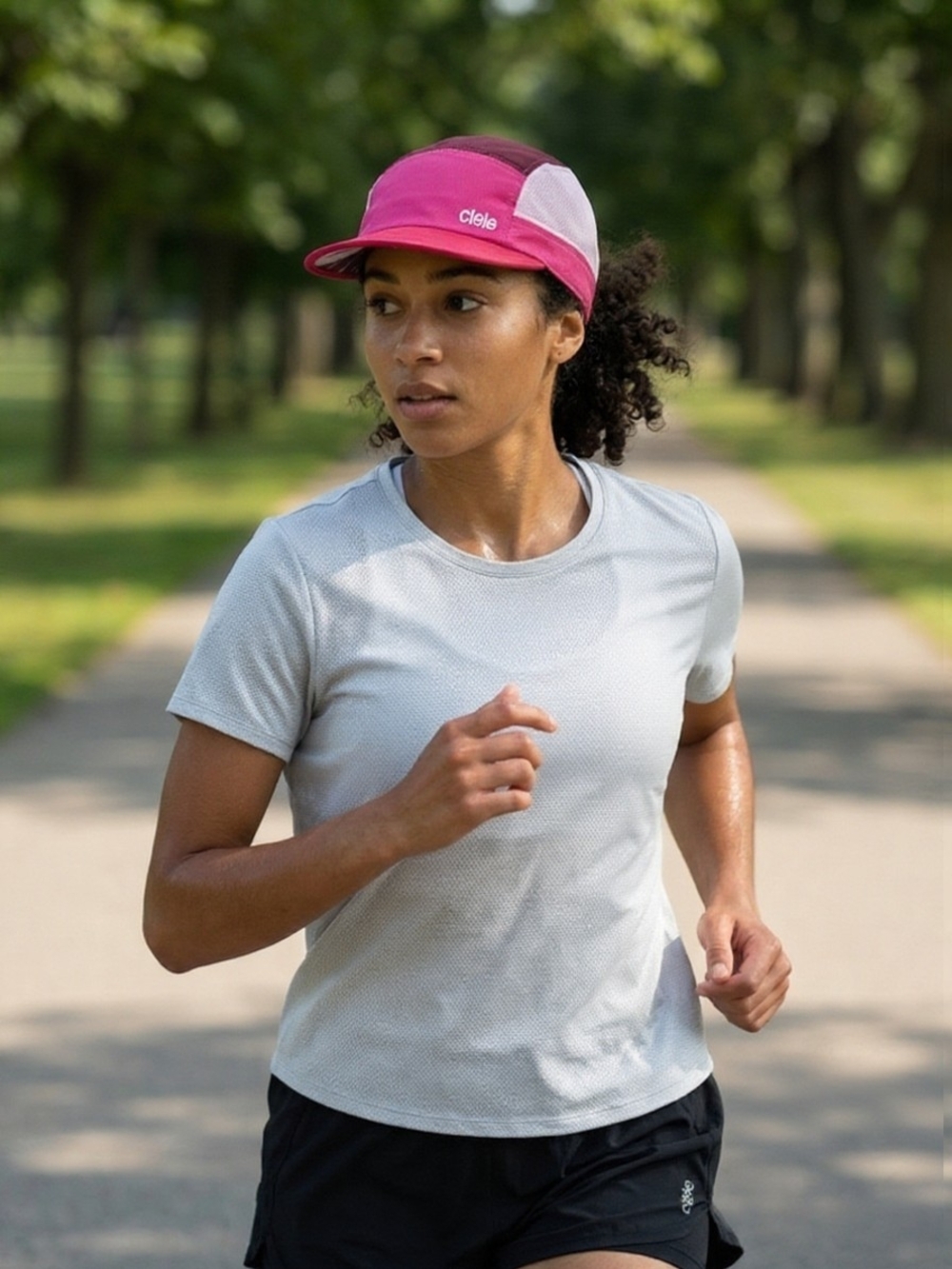Ciele Pink & White Running Cap